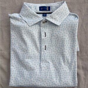 Men's Blue Floral Polo Shirt